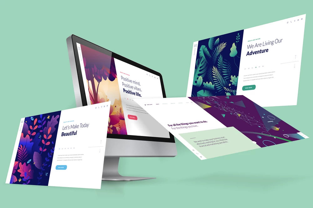 Gambar bermacam desain halaman situs web