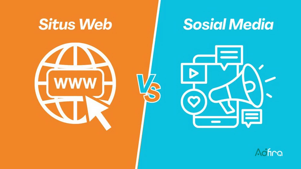 Situs web vs media sosial.